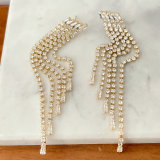 Fashion Long Zircon Tassel Earrings