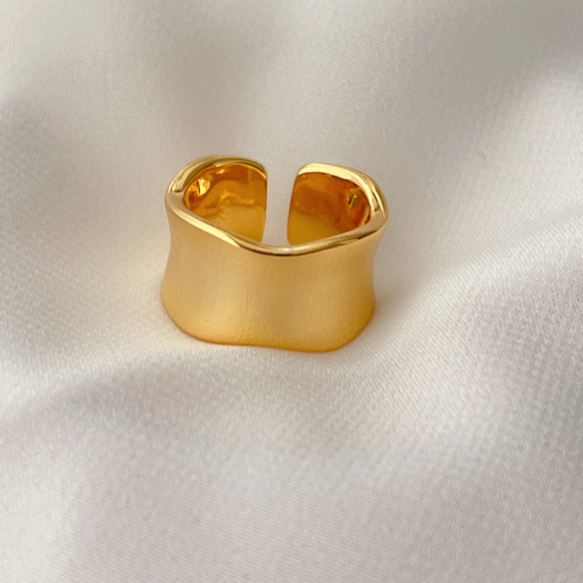 18K Gold Plated Adjustable Wave Ring