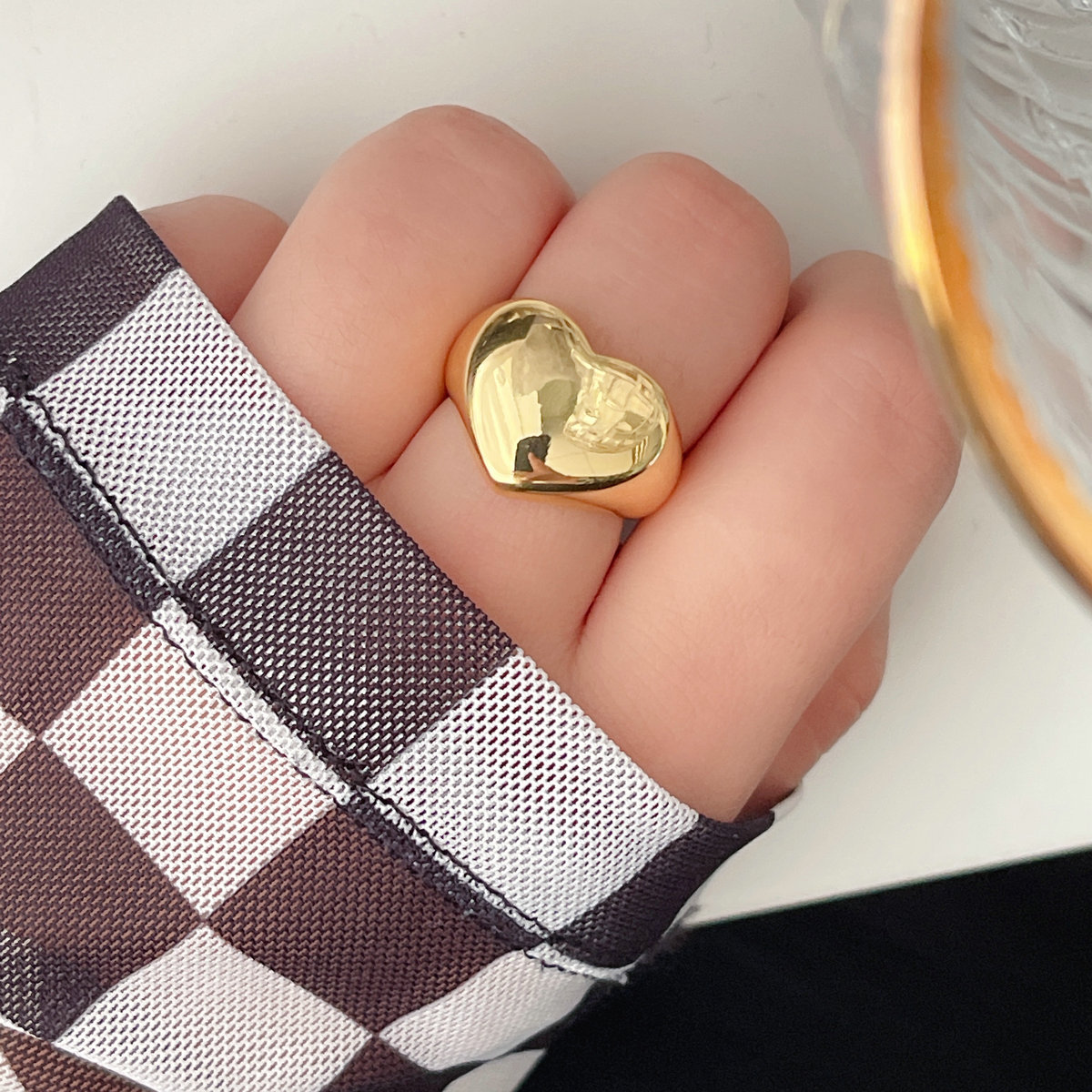 18K Gold Plated Heart Ring