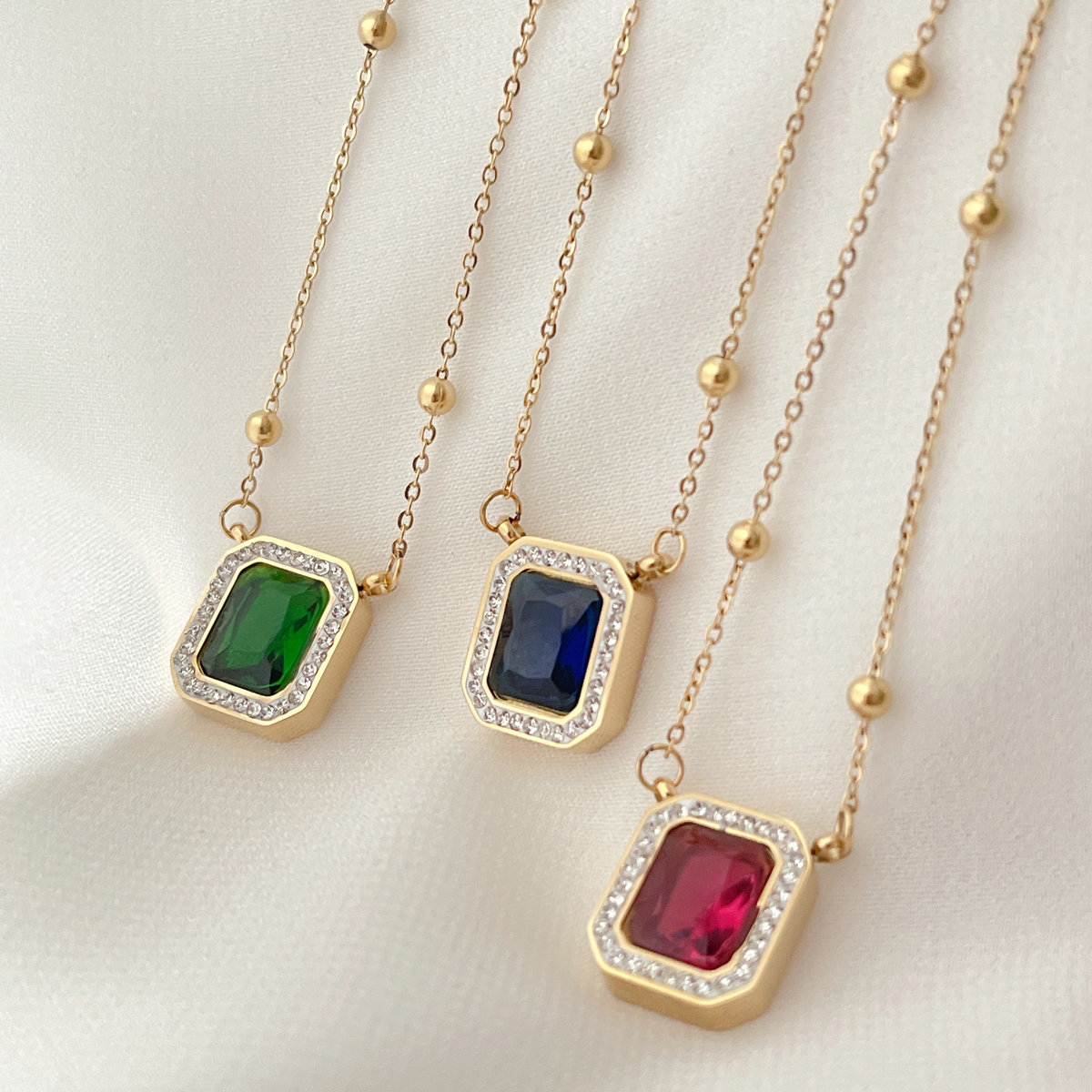 316 Stainless Steel Square Candy Necklace