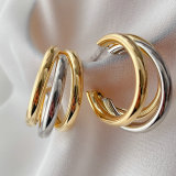 Double Color Fan Earrings