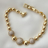 Fasion Pave Heart Chain Bracelet