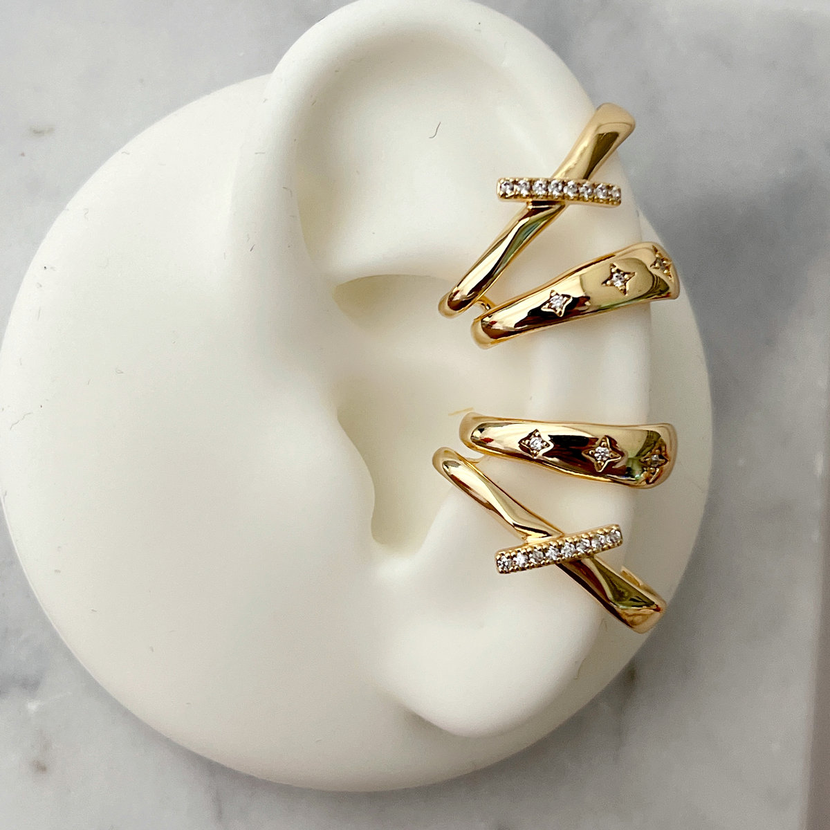 Fashion Zircon Ear Cuff ( Two Piece )