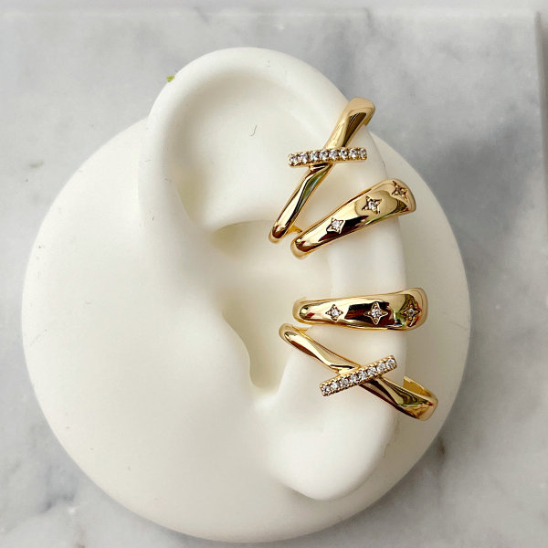 Fashion Zircon Ear Cuff ( Two Piece )