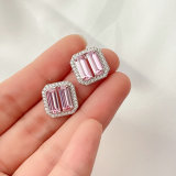 Square Zircon Stud Earrings