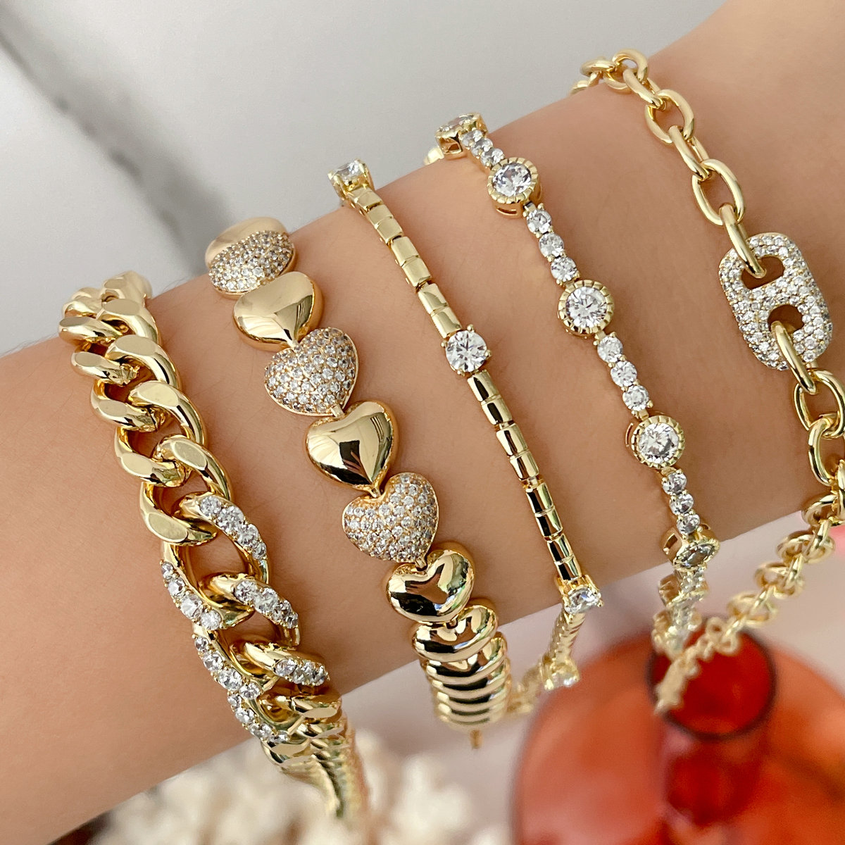 Fasion Pave Cuban Chain Bracelet