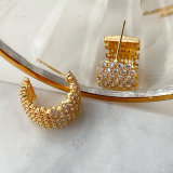 Half Moon Zircon Earrings CMEADL-2446972