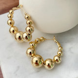 Gold Ball Hoop Earrings
