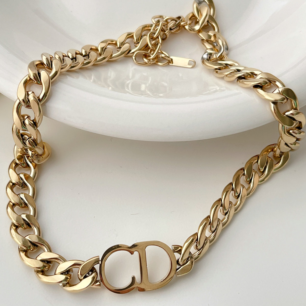 Stainless Steel CD Cuban Necklace