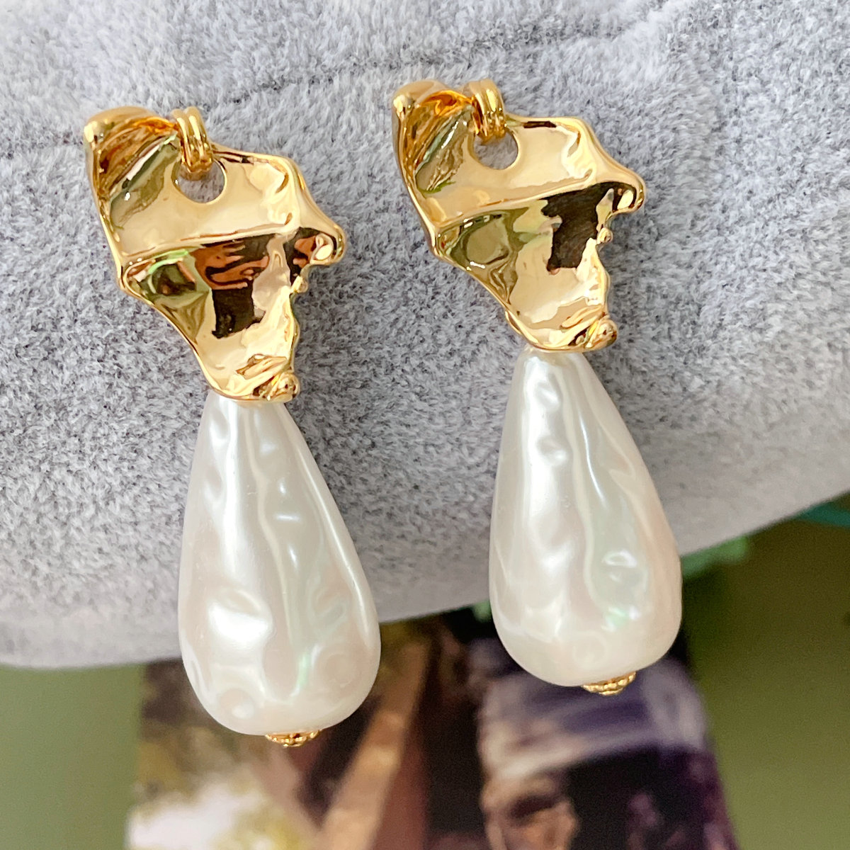 Long Drop Pearl Earrings CMEADL-2446933
