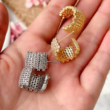 Half Moon Zircon Earrings CMEADL-2446972