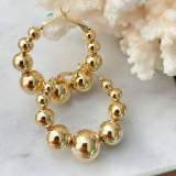 Gold Ball Hoop Earrings