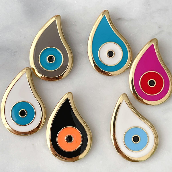 Water drop enamel Eye Pendant