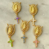 Virgin Mary Pendant With Cross Charm