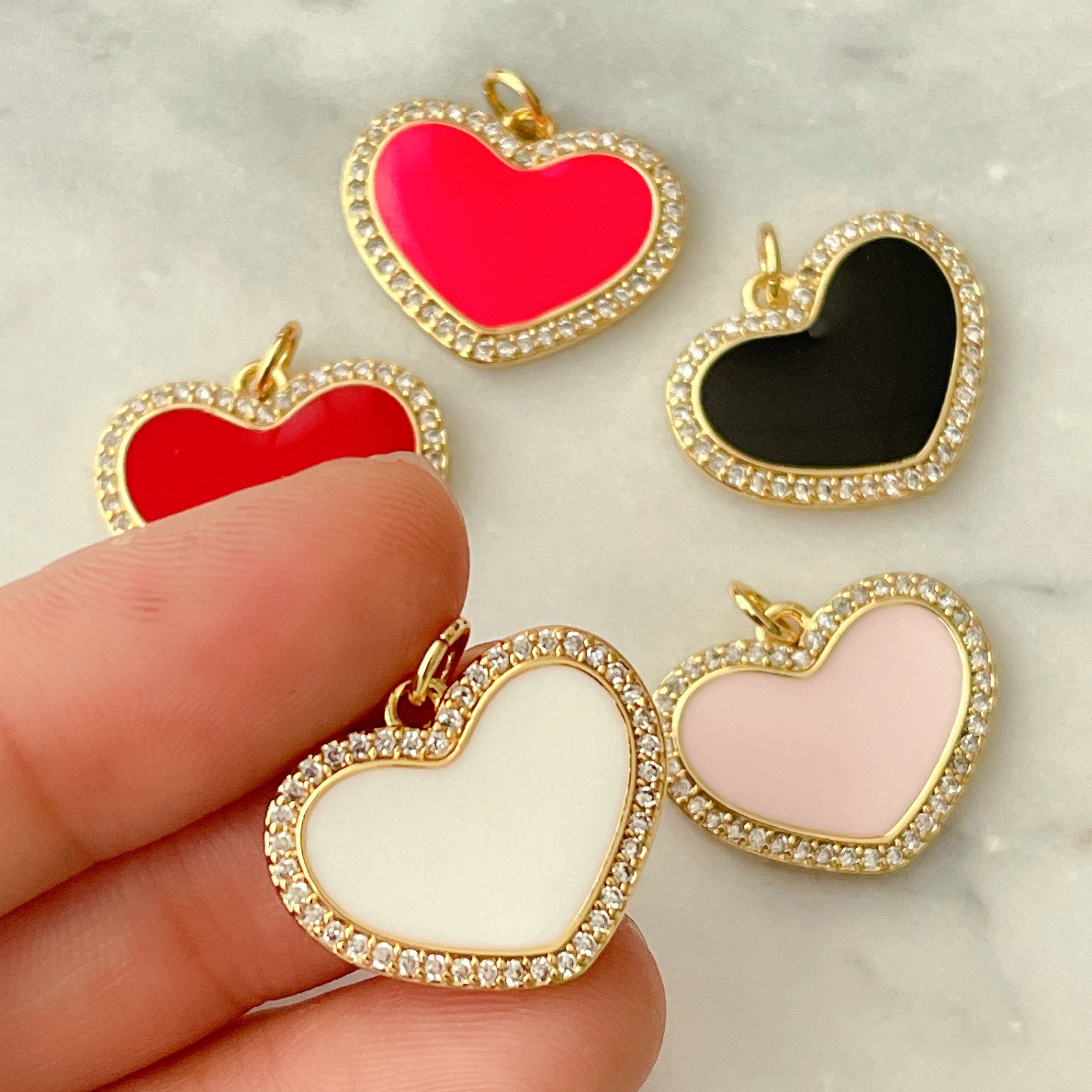 Small Enamel Heart Pendant