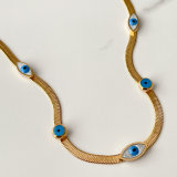Stainless Steel Eye Herringbone Necklace