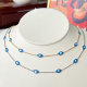 Stainless Steel Blue Eye Thin Chain Necklace