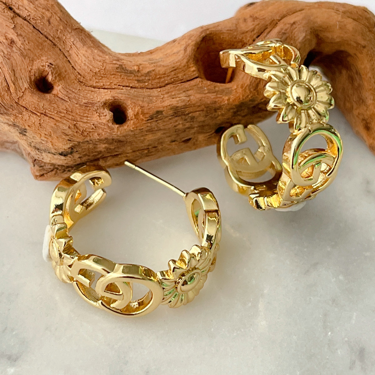 Metal C Hoop Earrings