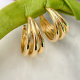 Gold Metal Fan Shaped Earrings