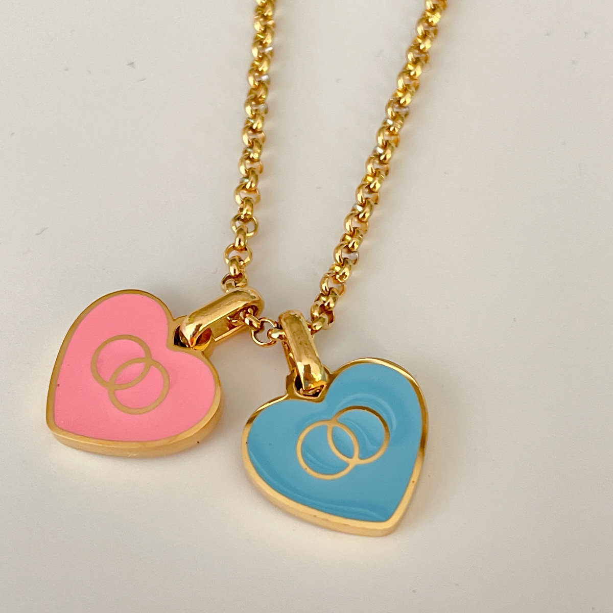 Stainless Steel Colorful Channel Charm Necklace