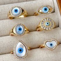 Shell Eye Adjustable Ring