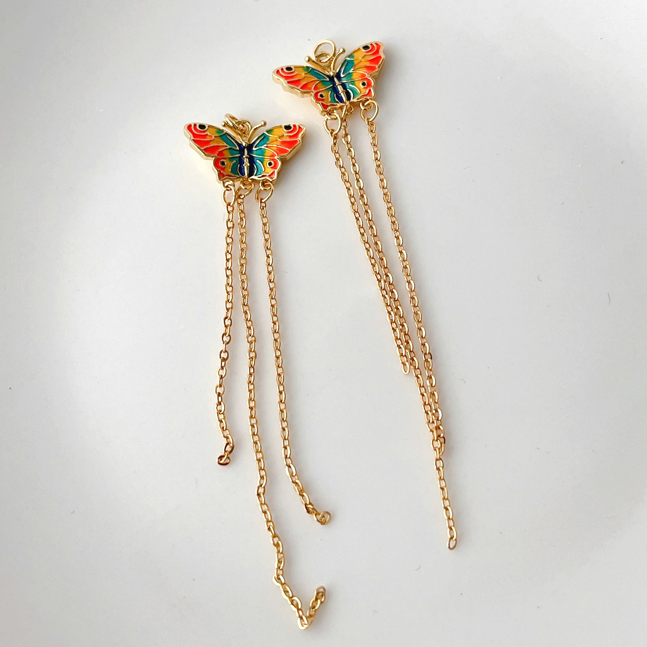 Colorful Butterfly Charm With Chain Tassel
