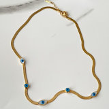 Stainless Steel Eye Herringbone Necklace