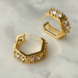 Zircon C Hoop Earrings