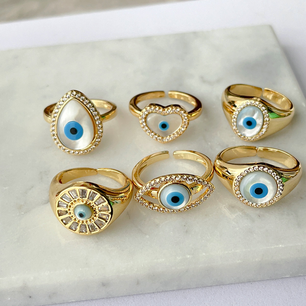 Shell Eye Adjustable Ring