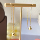 Gold Ball Long Chain Earrings