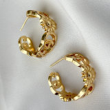 Metal C Hoop Earrings