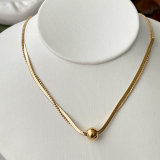 Stainless Steel Two Chain Ball Necklace