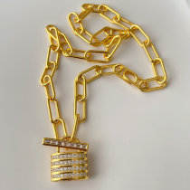 Paper Clip Locker Chain Necklace