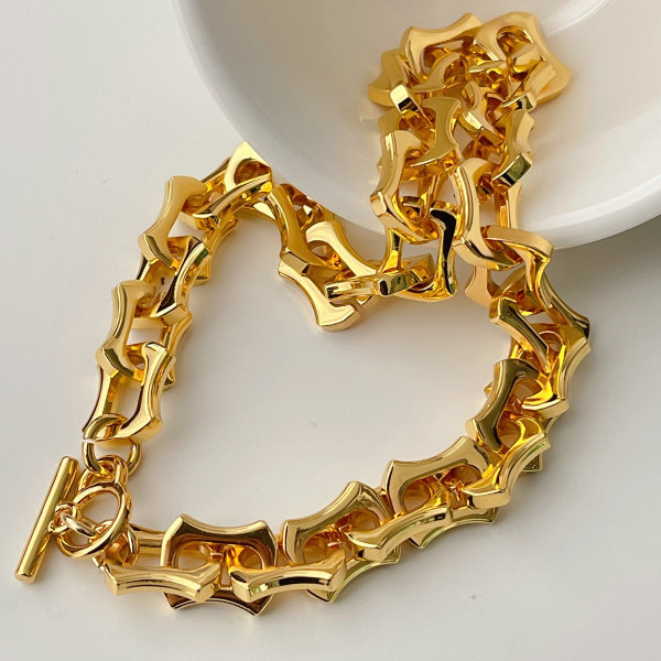 18K Gold Plated High Quality Chunky Chain Necklace 16inch