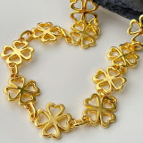 18K Gold Plated High Quality Flower Chain Necklace 16inch
