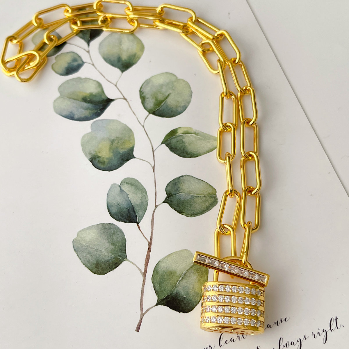 Paper Clip Locker Chain Necklace