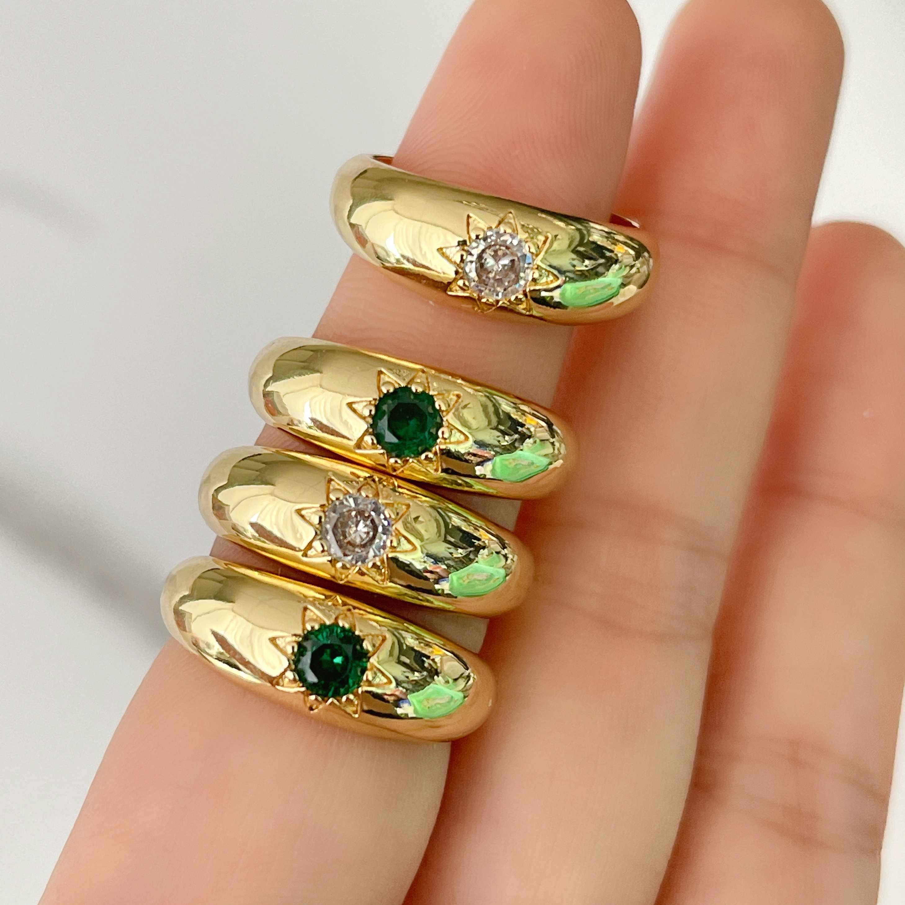 Star zircon Adjustable Ring