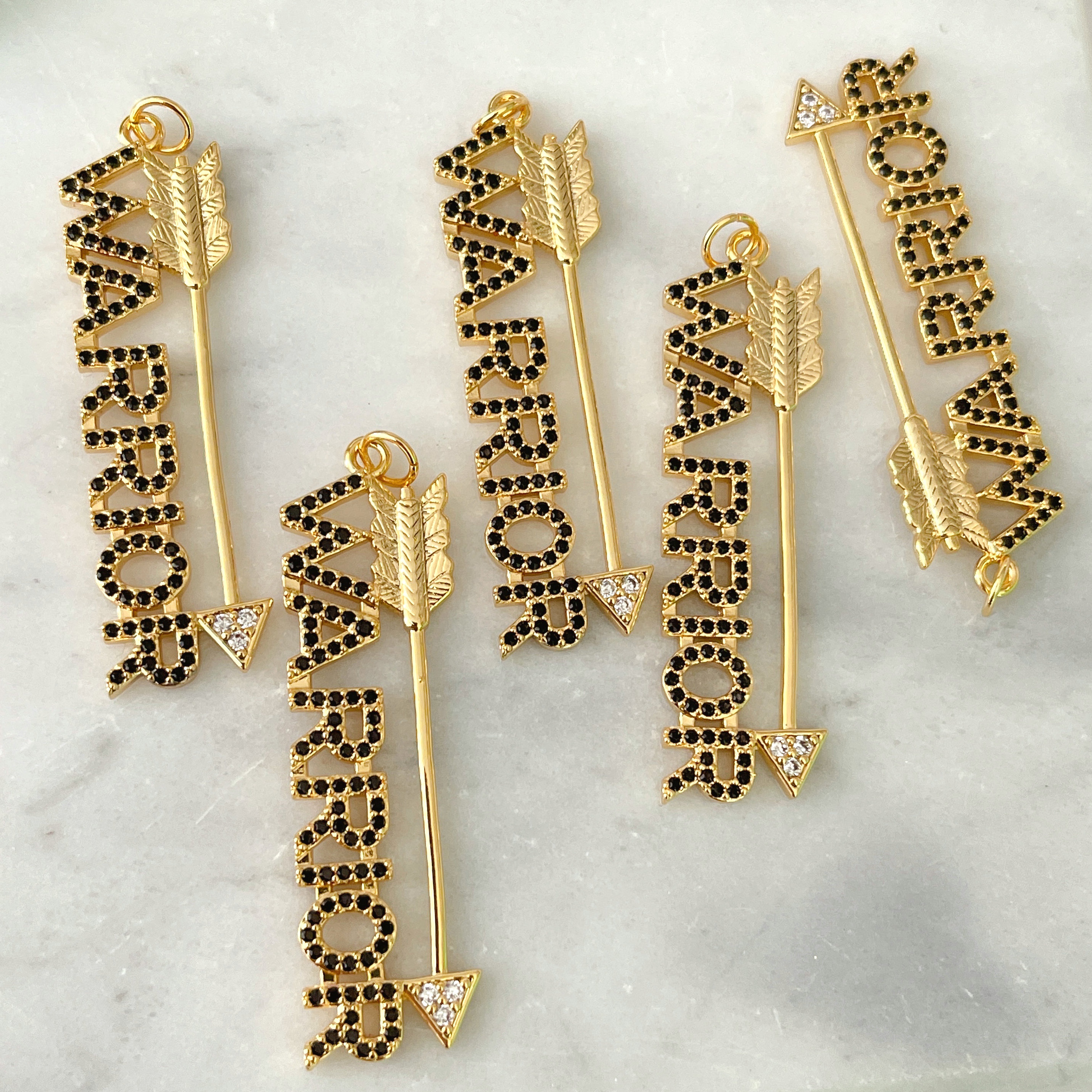Black “Warrior” Words Pendant