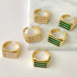 Pave Zircon Elongatedl Adjustable Ring