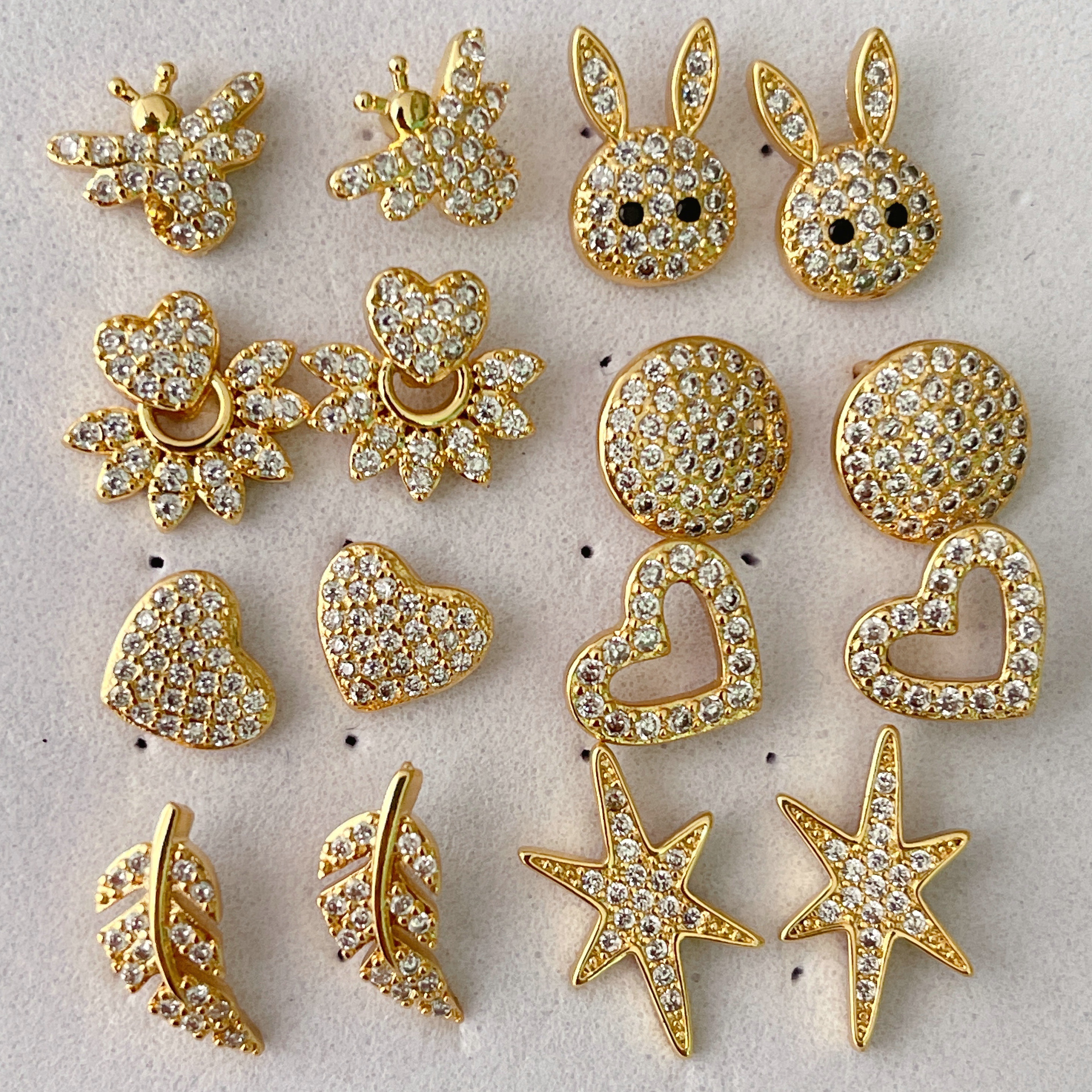 Fashion Pave Zircon Star Earrings Stud