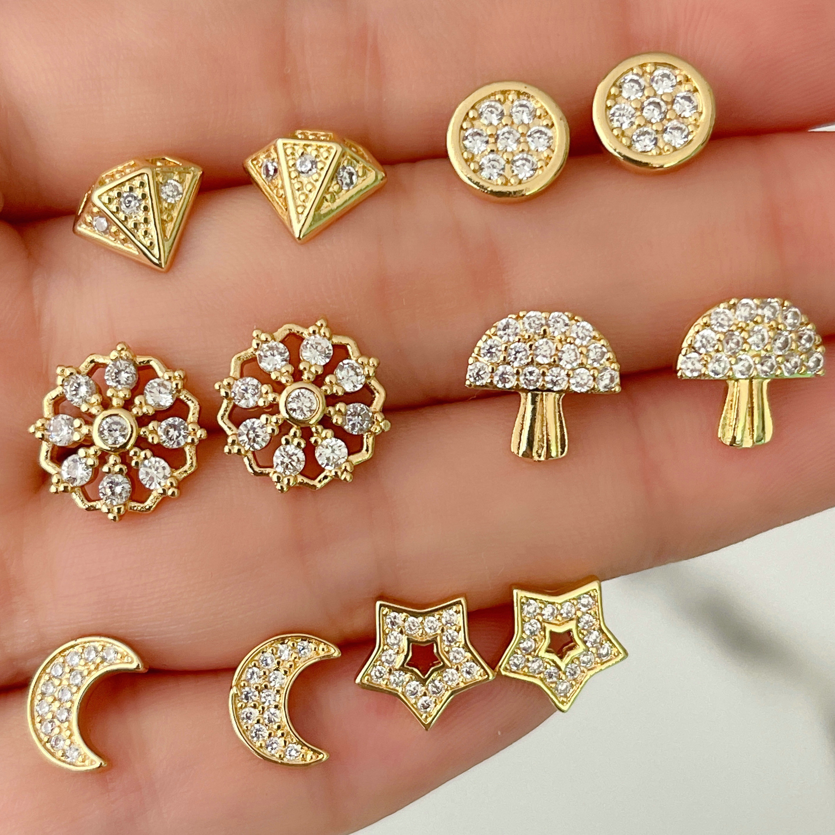 Fashion Pave Zircon Earrings Stud