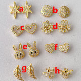 Fashion Pave Zircon Star Earrings Stud