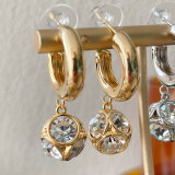 Hoop Earring With Crystal Ball Pendant CMEADL-2447851