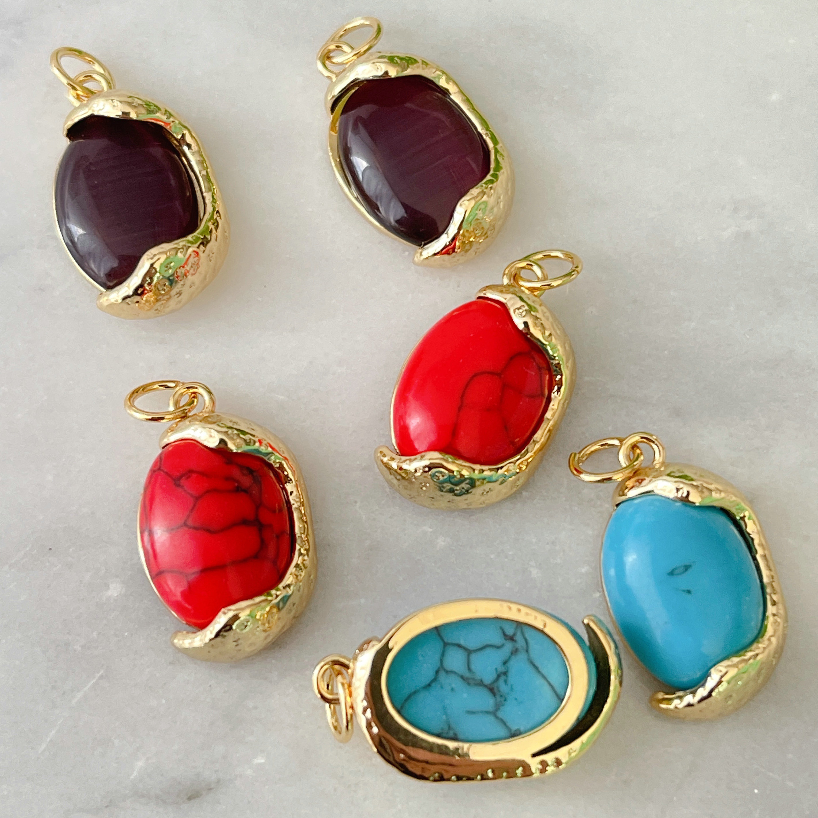 Gemstone Bean Charm