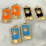 Enamel Sun Tag Pendant