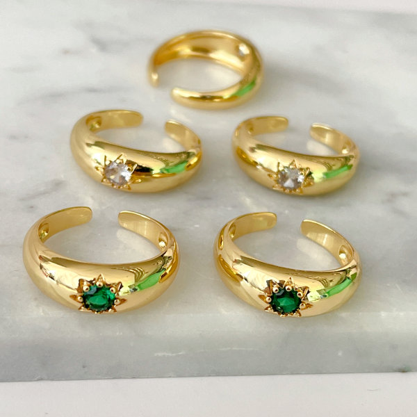Star zircon Adjustable Ring