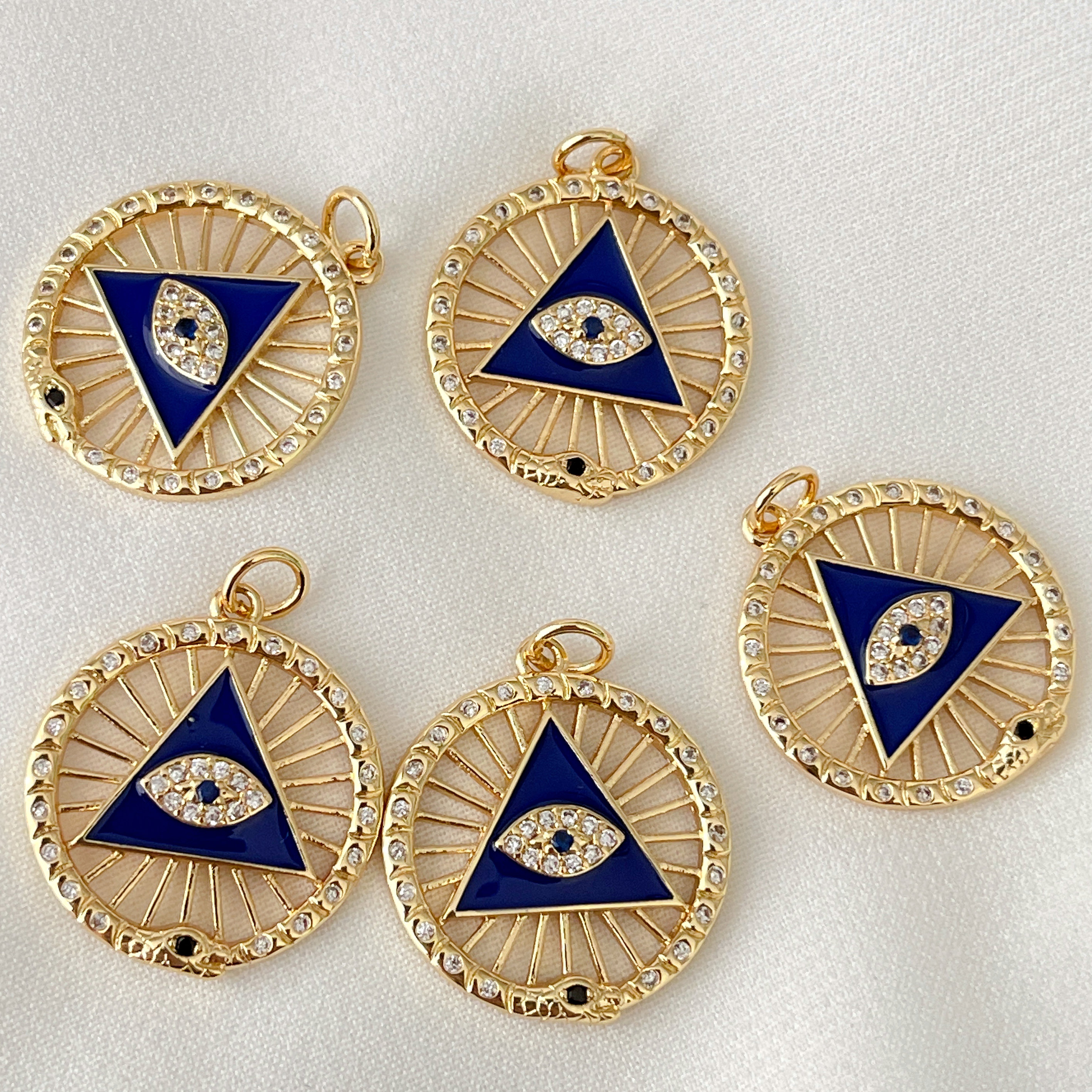 Blue Eye Round Charm