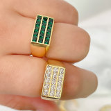 Pave Zircon Elongatedl Adjustable Ring