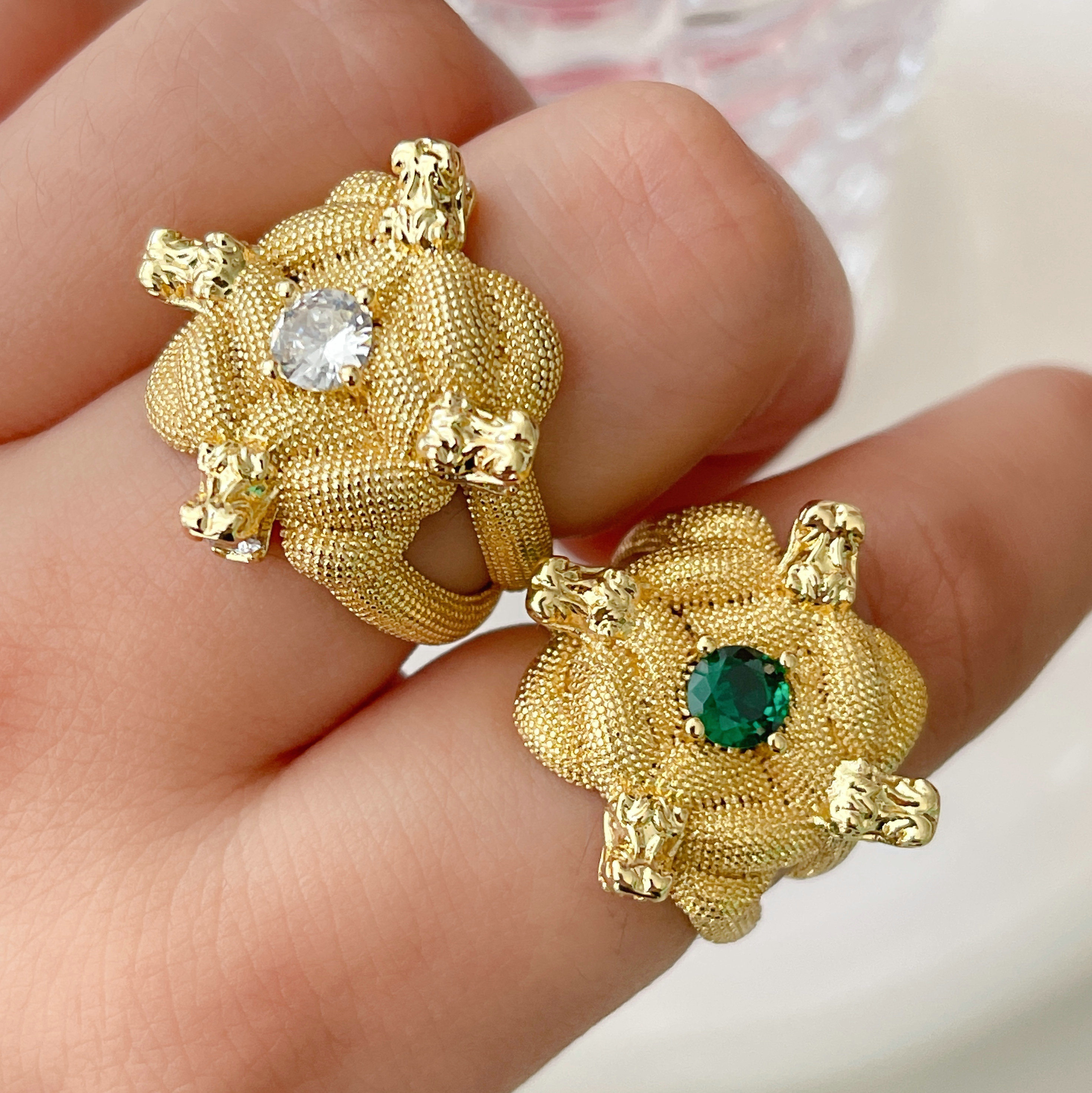 Flower Metal Adjustable Ring