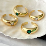 Round Zircon Adjustable Ring